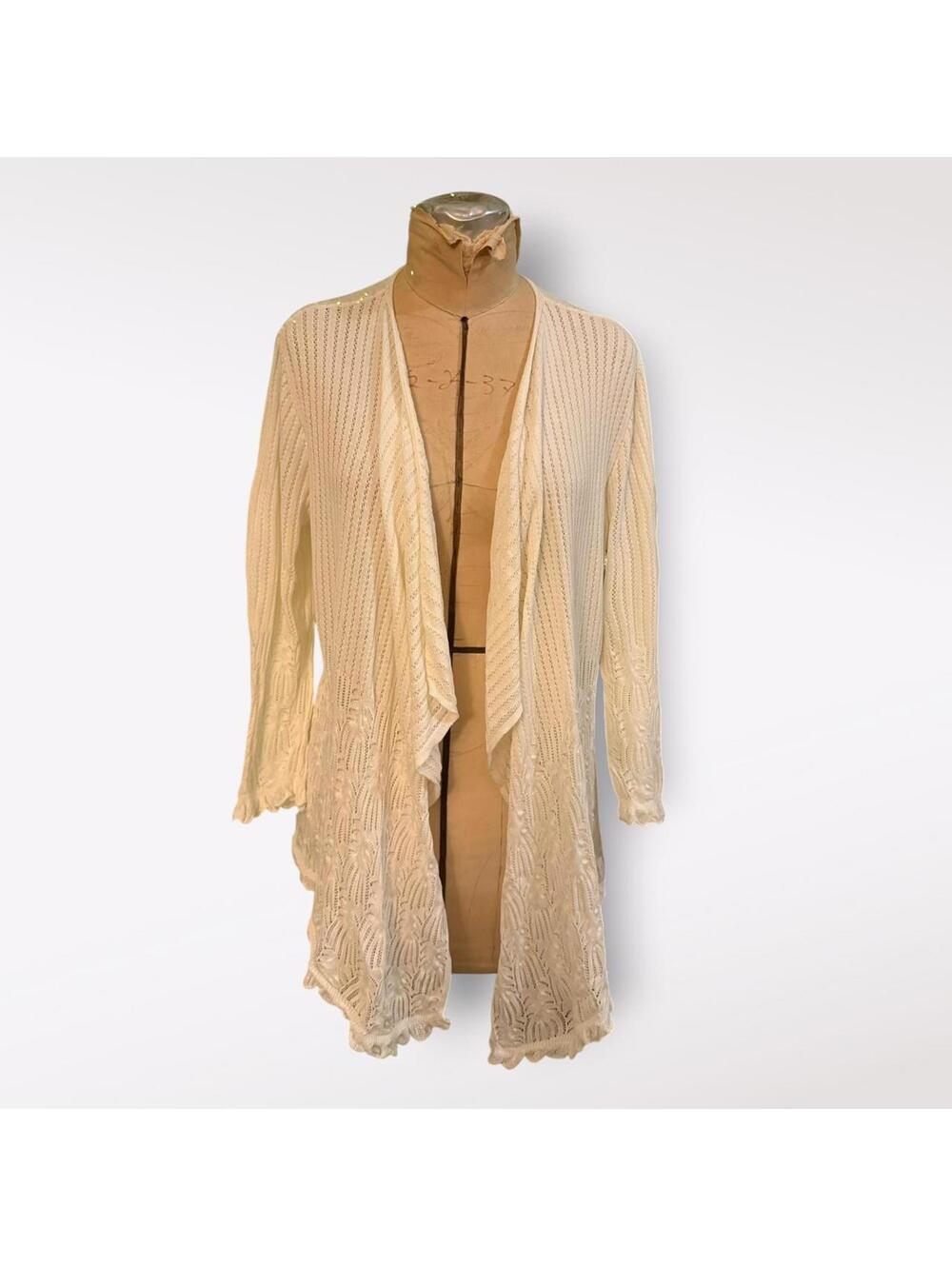 Emaline Cream Cardigan with Lace Trim